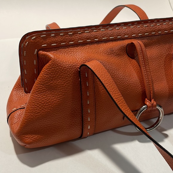 BCBGMaxAzria Burnt Orange Leather Shoulder Bag - Picture 6 of 10